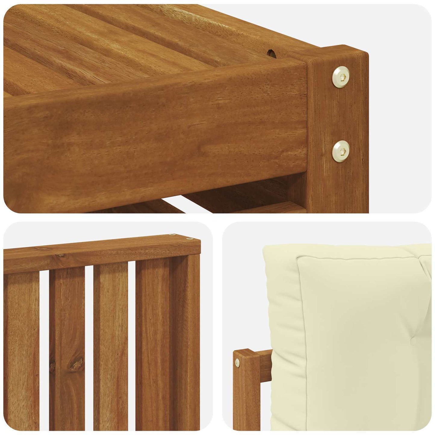 Set di divani da esterno con cuscino 8 pcs Naturale e Crema | homemem39