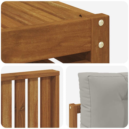 Set di divani da esterno 8 pcs Grigio Naturale e Chiaro | homemem39