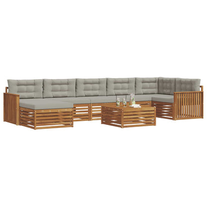 Set di divani da esterno 8 pcs Grigio Naturale e Chiaro | homemem39