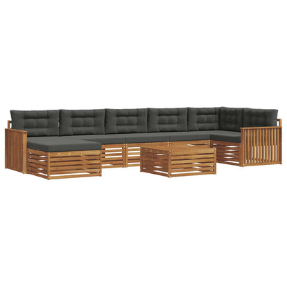 Set di divani da esterno con cuscino 8 pcs Naturale e Antracite