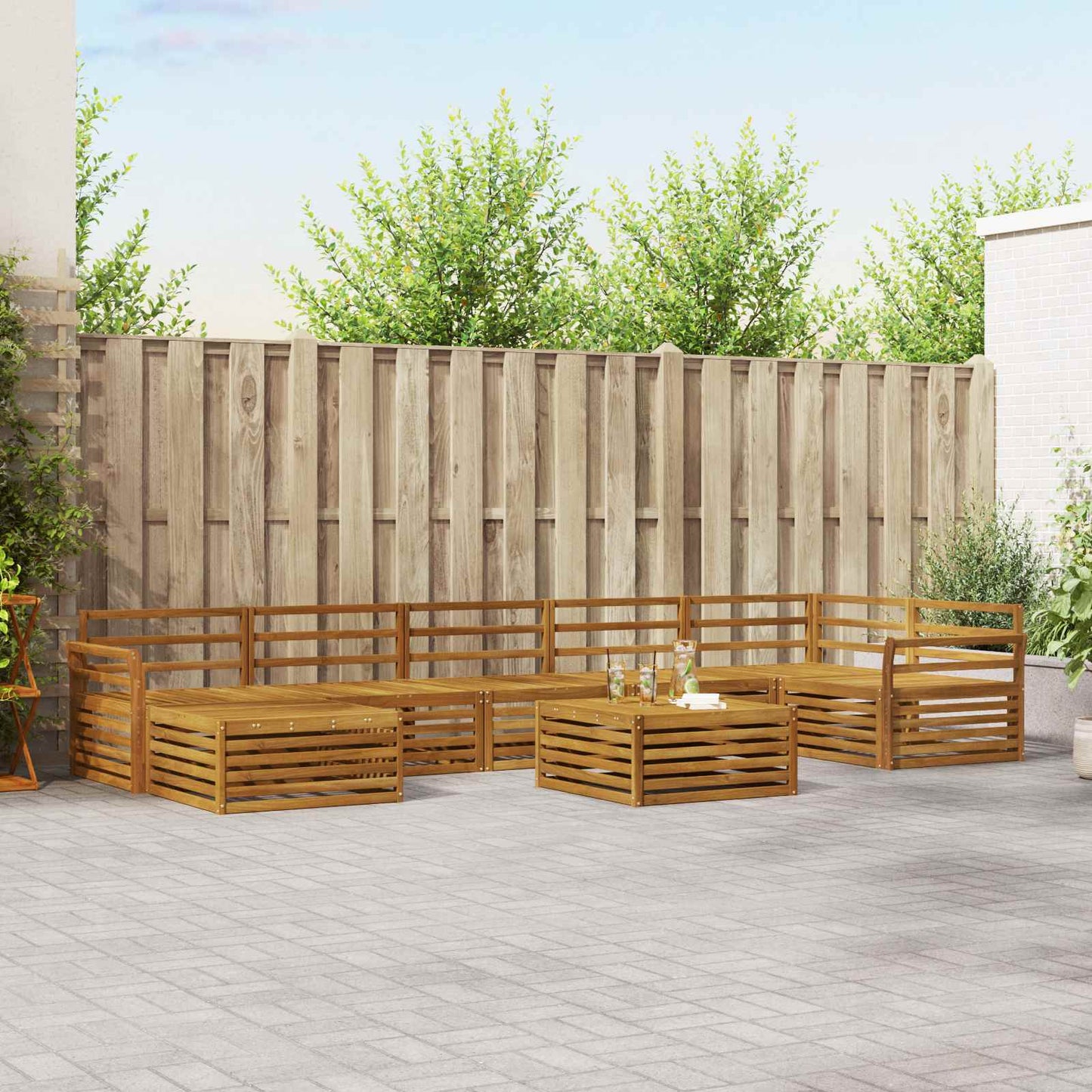 Set di divani da esterno 8 pcs Naturale | homemem39