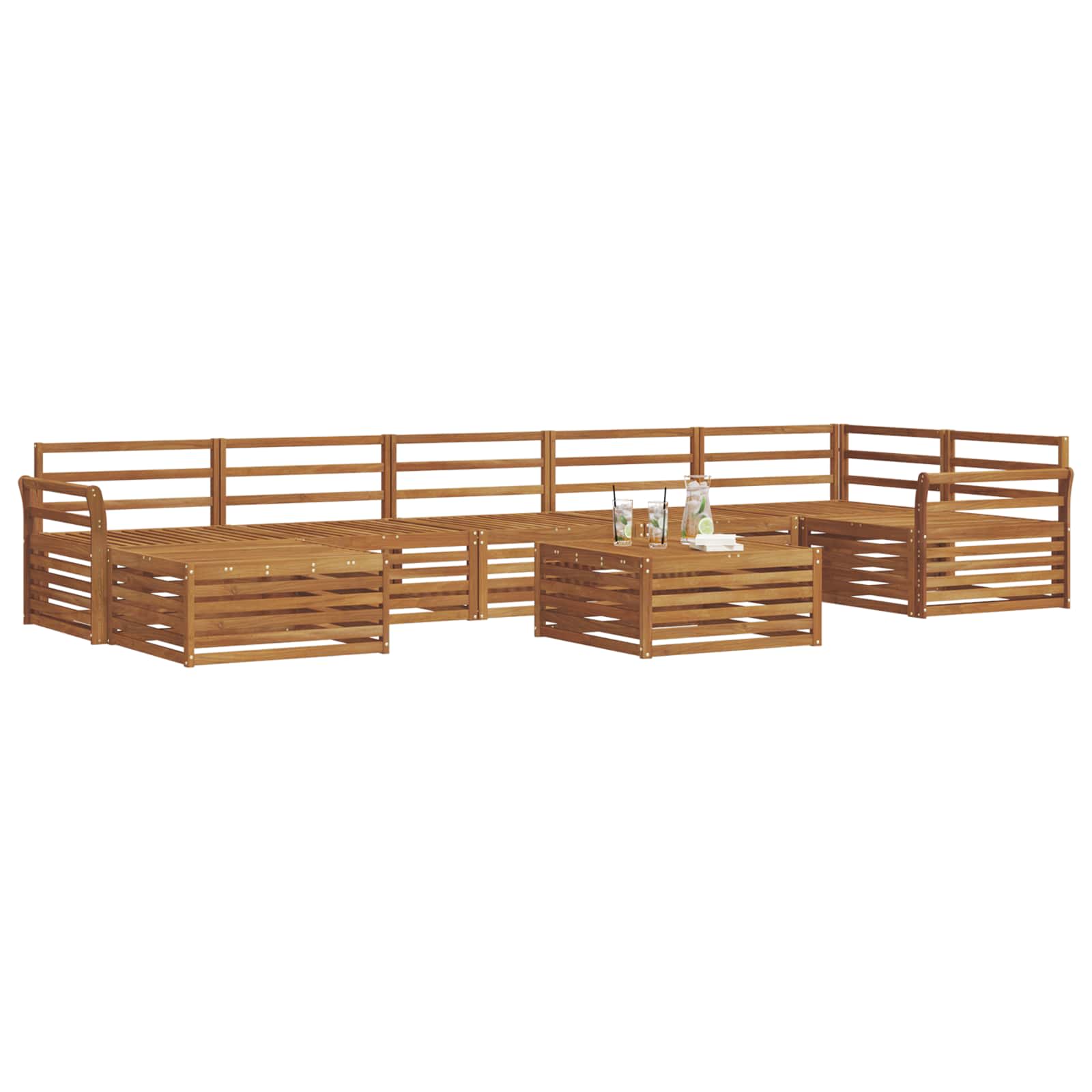 Set di divani da esterno 8 pcs Naturale | homemem39
