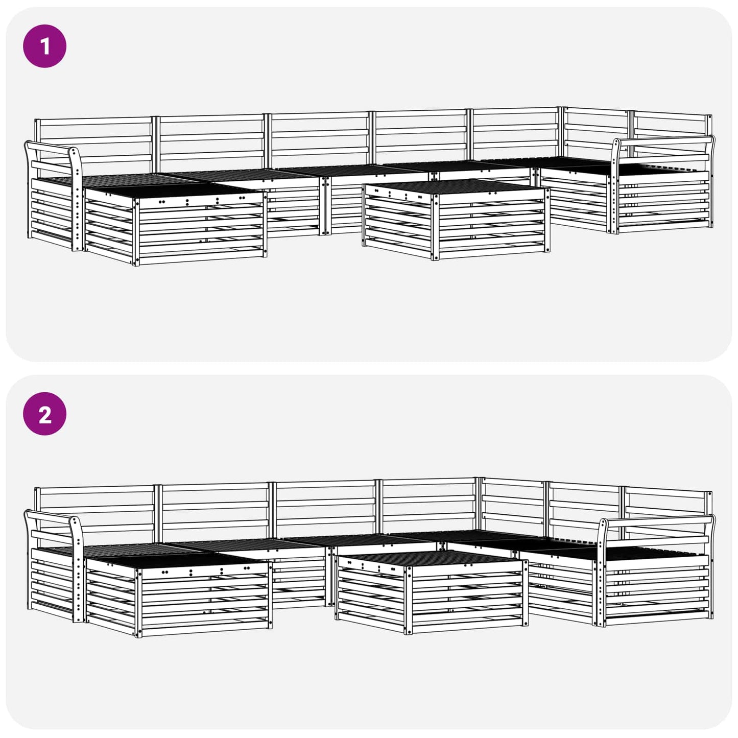Set di divani da esterno 8 pcs Naturale | homemem39