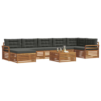 Set di divani da esterno con cuscino 8 pcs Naturale e Antracite