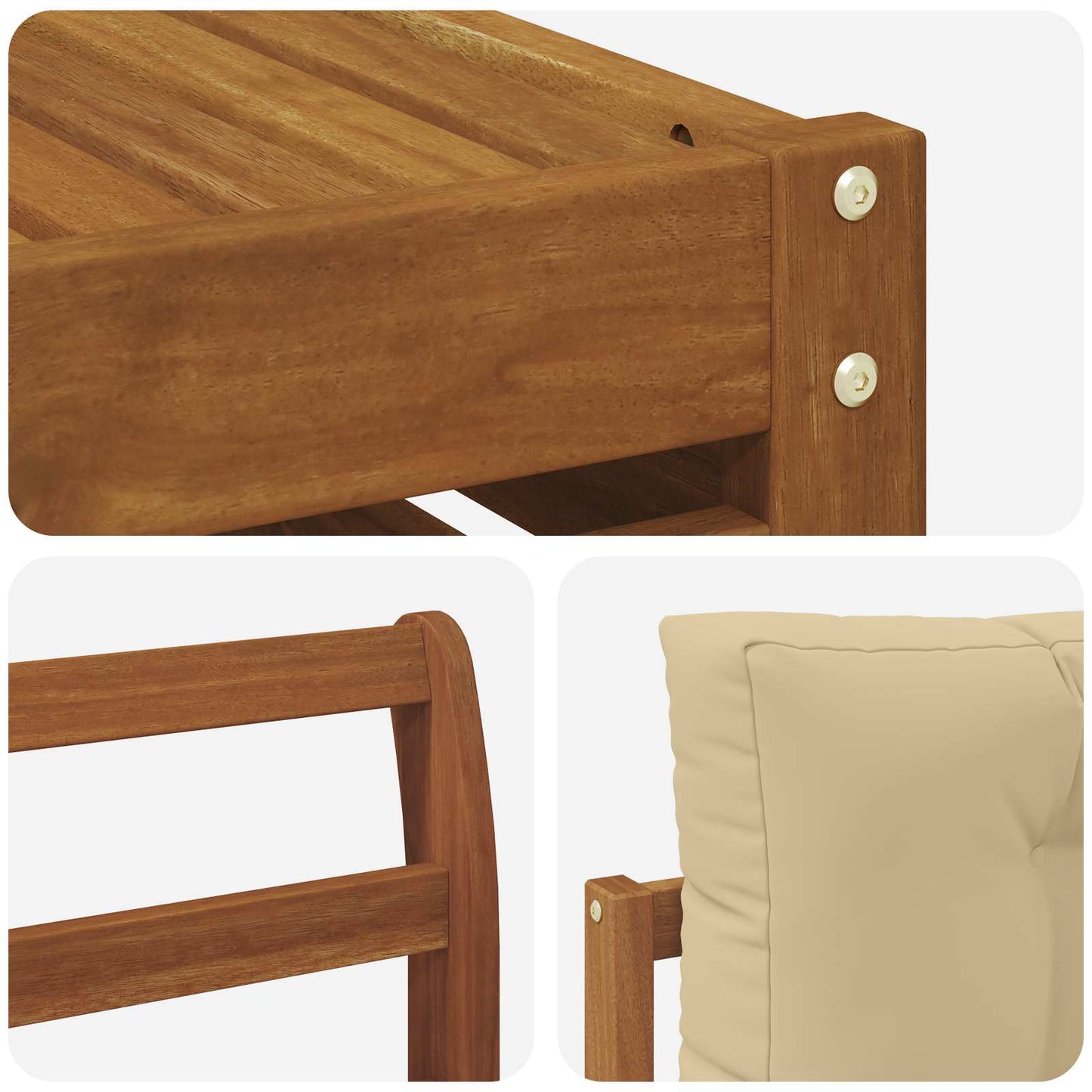 Set di divani da esterno con cuscino 8 pcs Naturale e Beige | homemem39