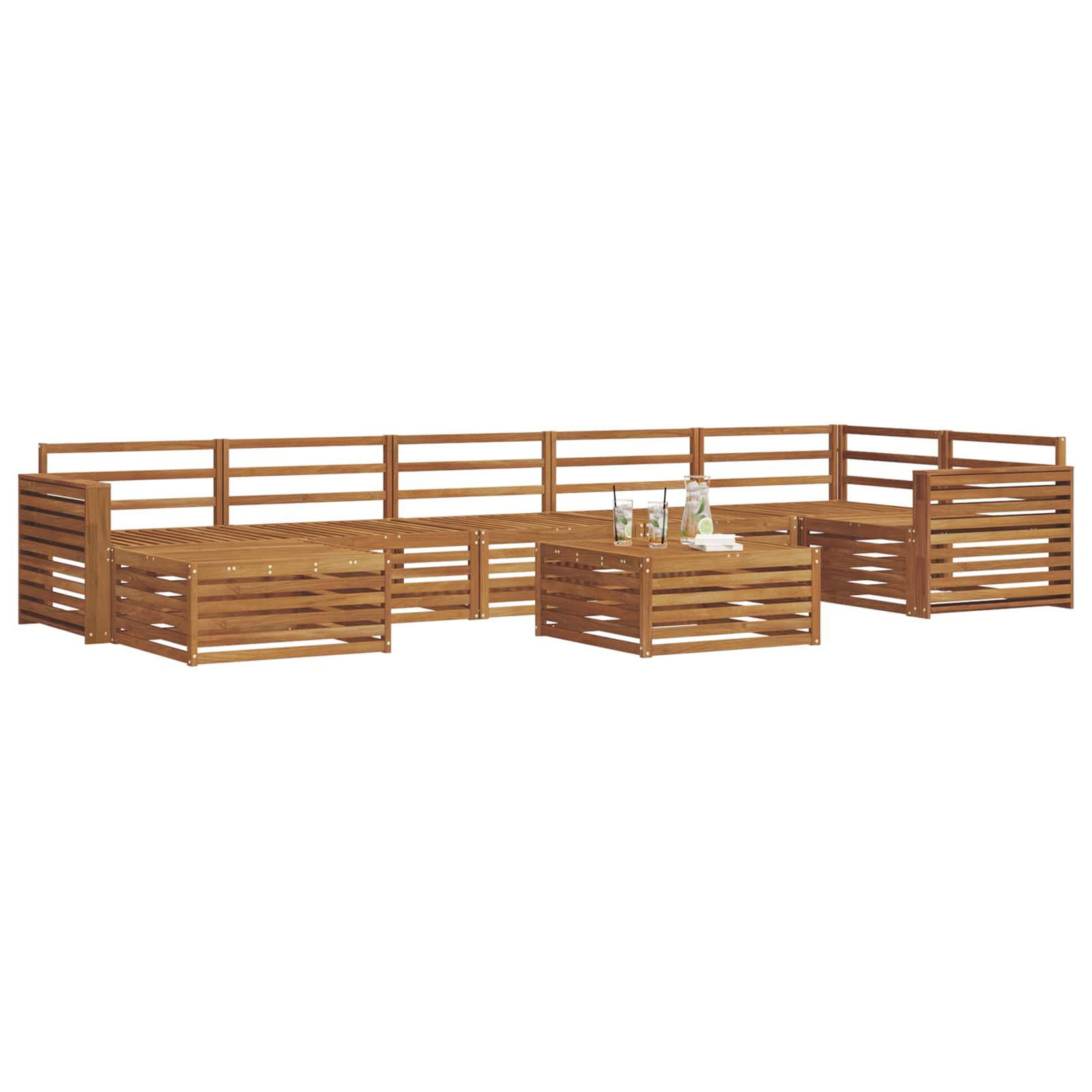 Set di divani da esterno 8 pcs Naturale | homemem39