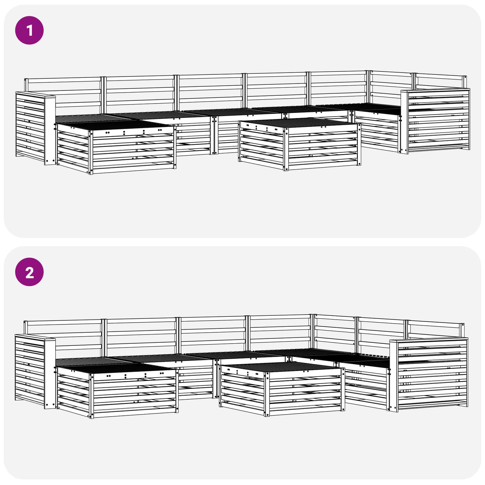 Set di divani da esterno 8 pcs Naturale | homemem39