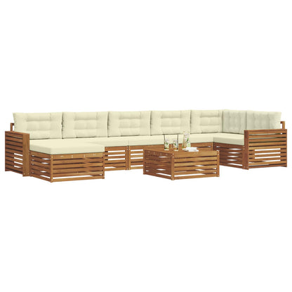 Set di divani da esterno con cuscino 8 pcs Naturale e Crema | homemem39