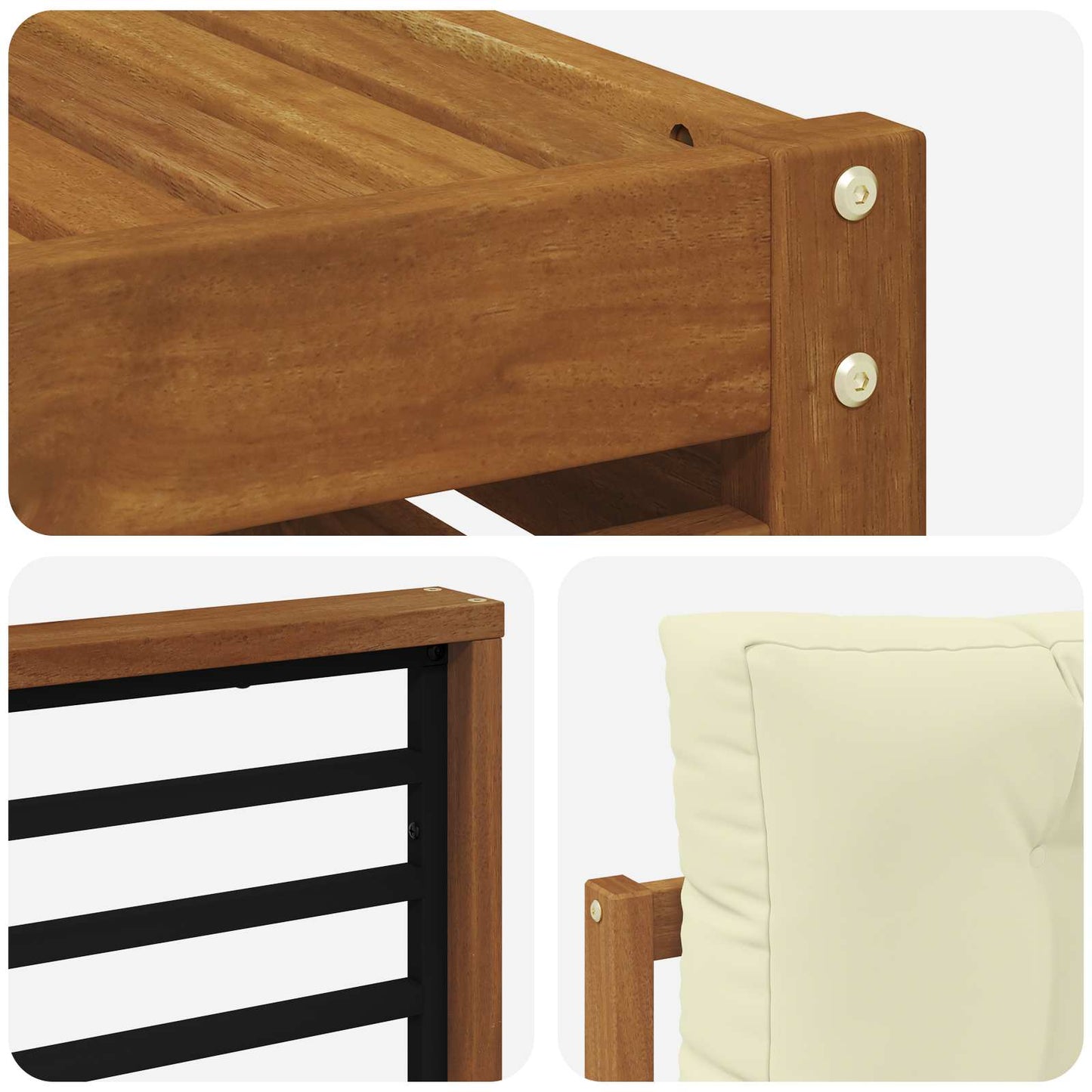 Set di divani da esterno con cuscino 8 pcs Naturale e Crema | homemem39
