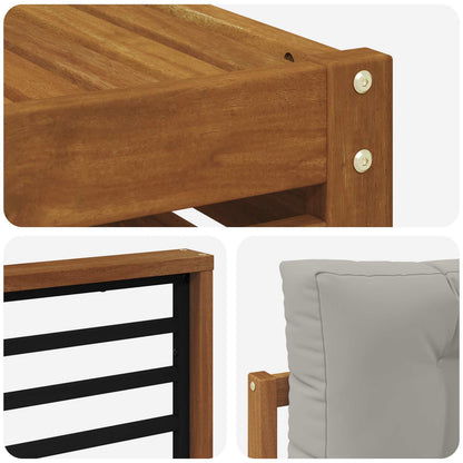 Set di divani da esterno 8 pcs Grigio Naturale e Chiaro | homemem39