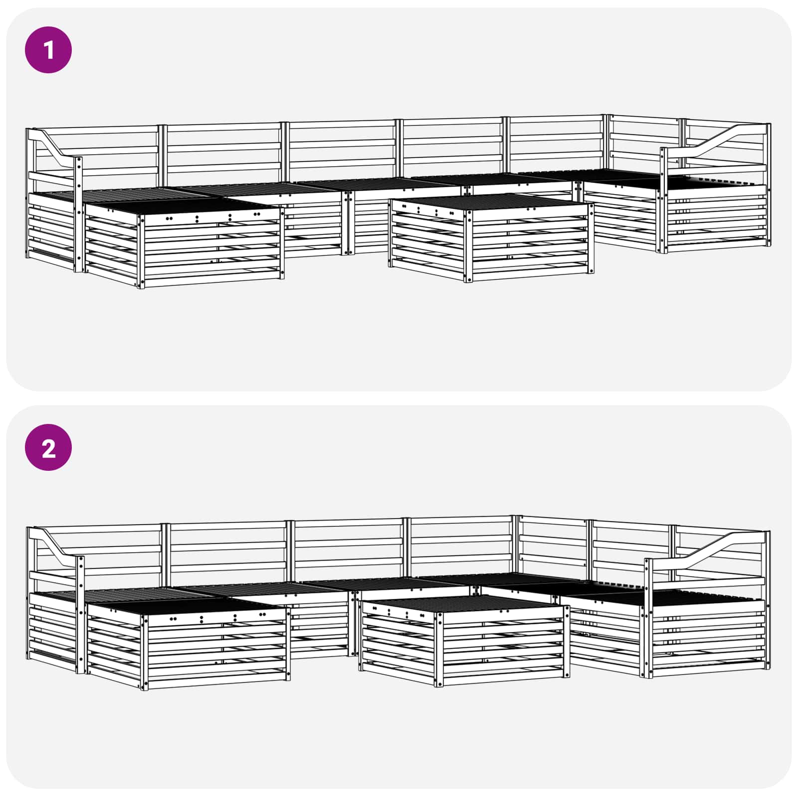 Set di divani da esterno 8 pcs Naturale | homemem39