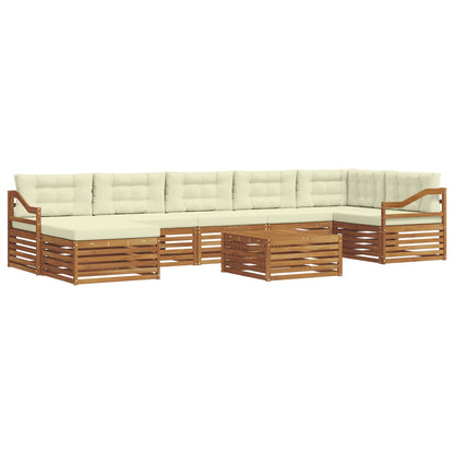 Set di divani da esterno con cuscino 8 pcs Naturale e Crema