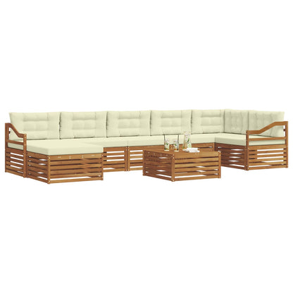 Set di divani da esterno con cuscino 8 pcs Naturale e Crema | homemem39