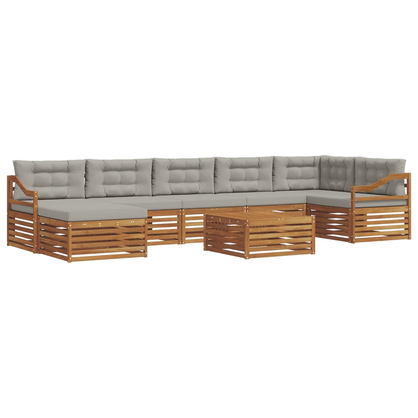 Set di divani da esterno 8 pcs Grigio Naturale e Chiaro | homemem39