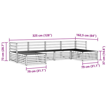Set divani 6 pcs Naturale Legno di Acacia Massello | homemem39