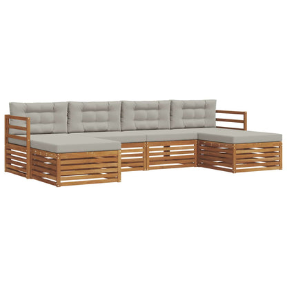 Set divani con cuscino 6 pcs Grigio Naturale e Chiaro | homemem39