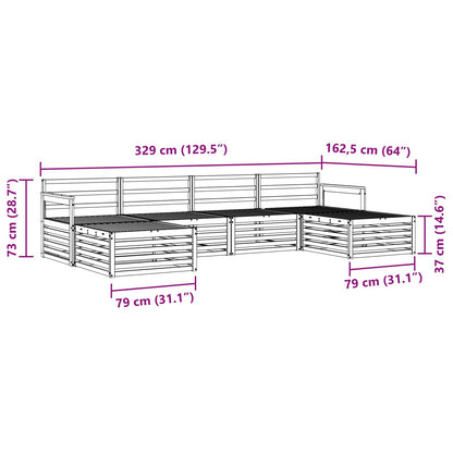 Set divani 6 pcs Naturale Legno di Acacia Massello | homemem39