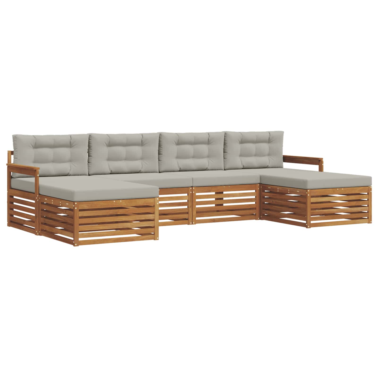Set divani con cuscino 6 pcs Grigio Naturale e Chiaro | homemem39