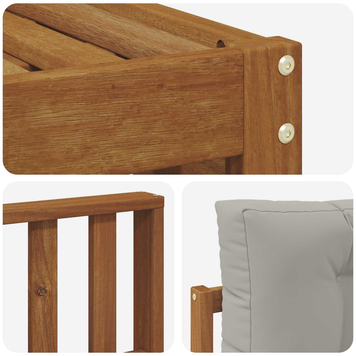Set divani con cuscino 6 pcs Grigio Naturale e Chiaro | homemem39