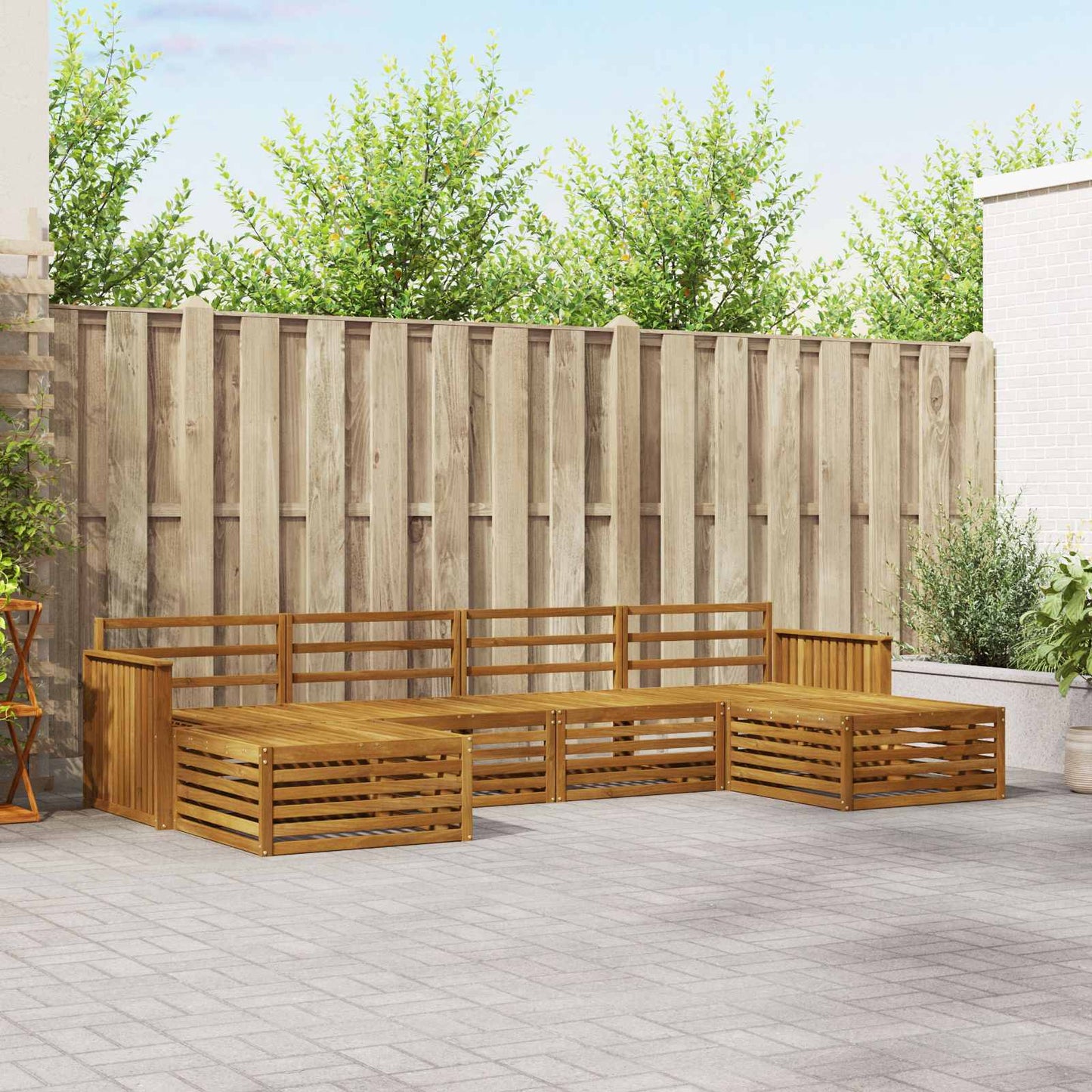 Set divani 6 pcs Naturale Legno di Acacia Massello