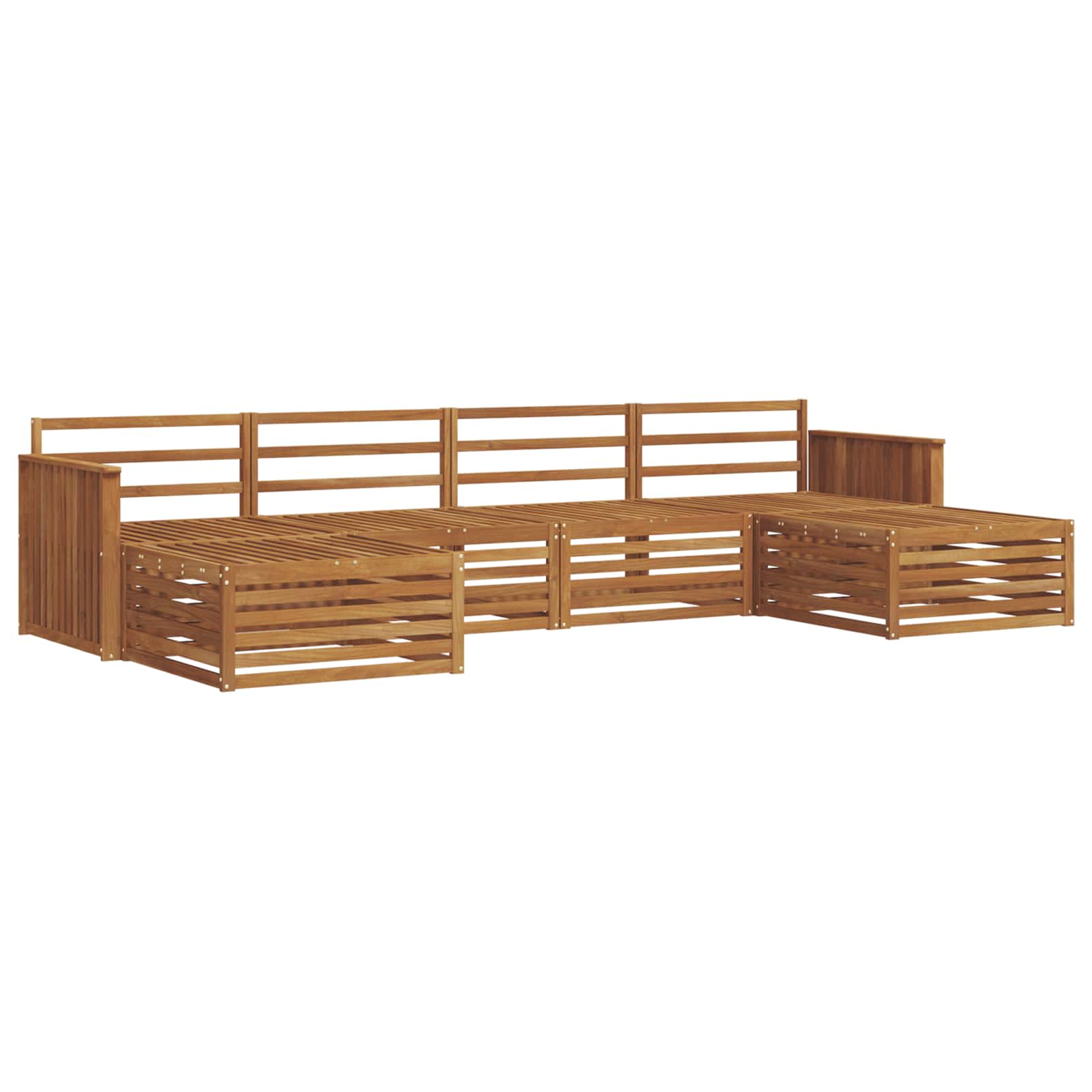 Set divani 6 pcs Naturale Legno di Acacia Massello | homemem39