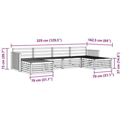 Set divani 6 pcs Naturale Legno di Acacia Massello | homemem39