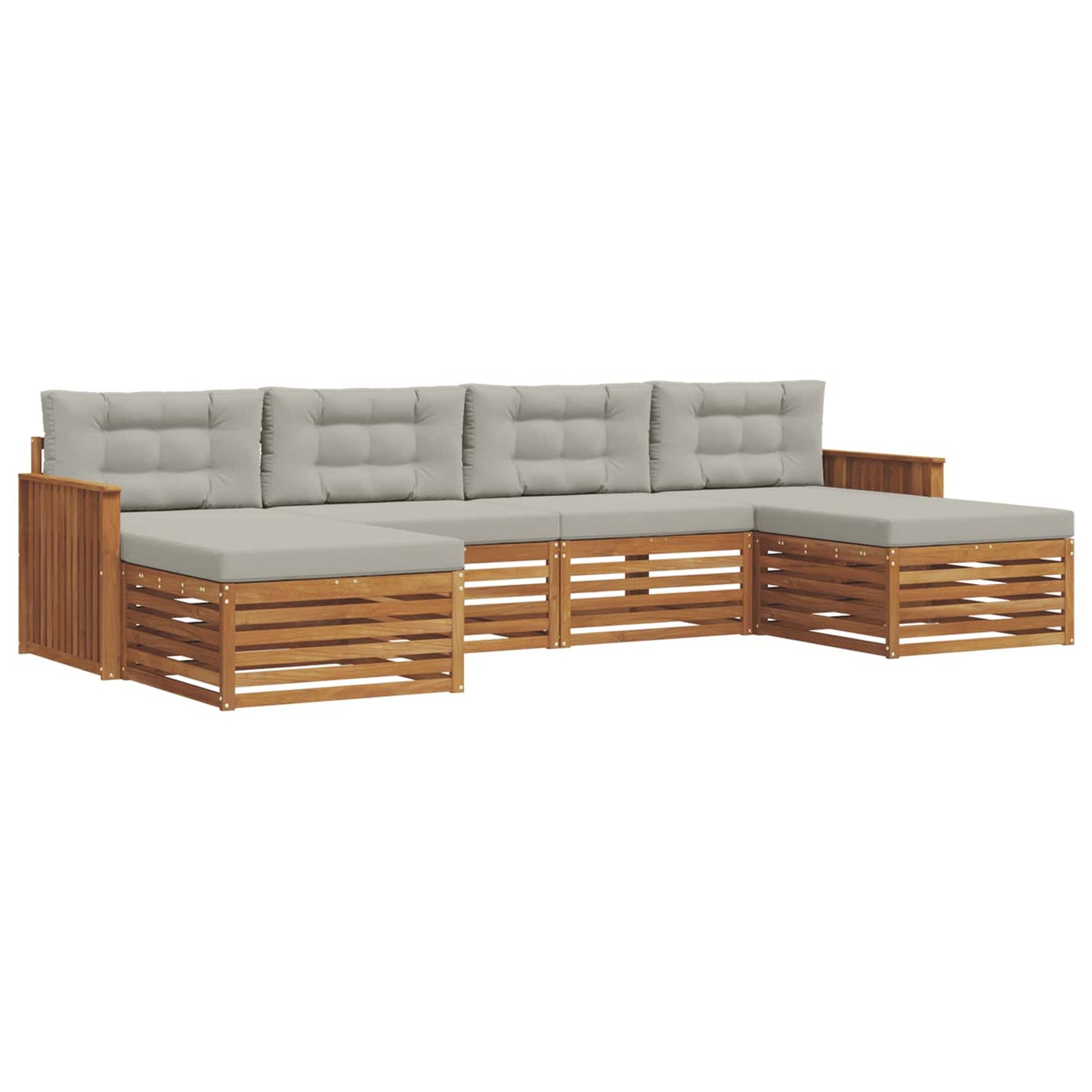 Set divani con cuscino 6 pcs Grigio Naturale e Chiaro | homemem39