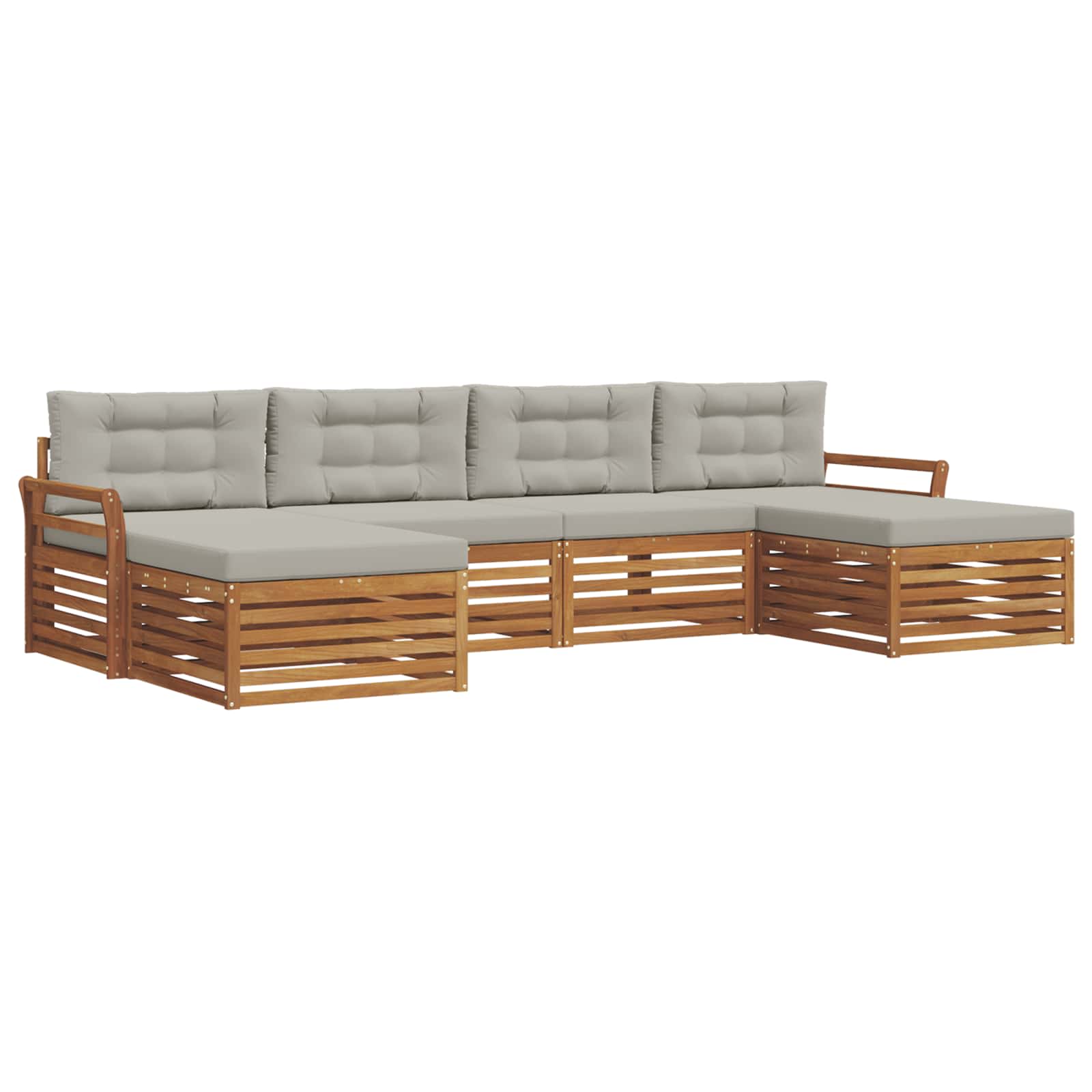 Set divani con cuscino 6 pcs Grigio Naturale e Chiaro | homemem39