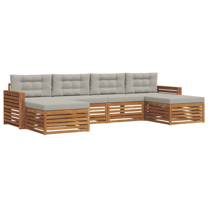 Set divani con cuscino 6 pcs Grigio Naturale e Chiaro | homemem39