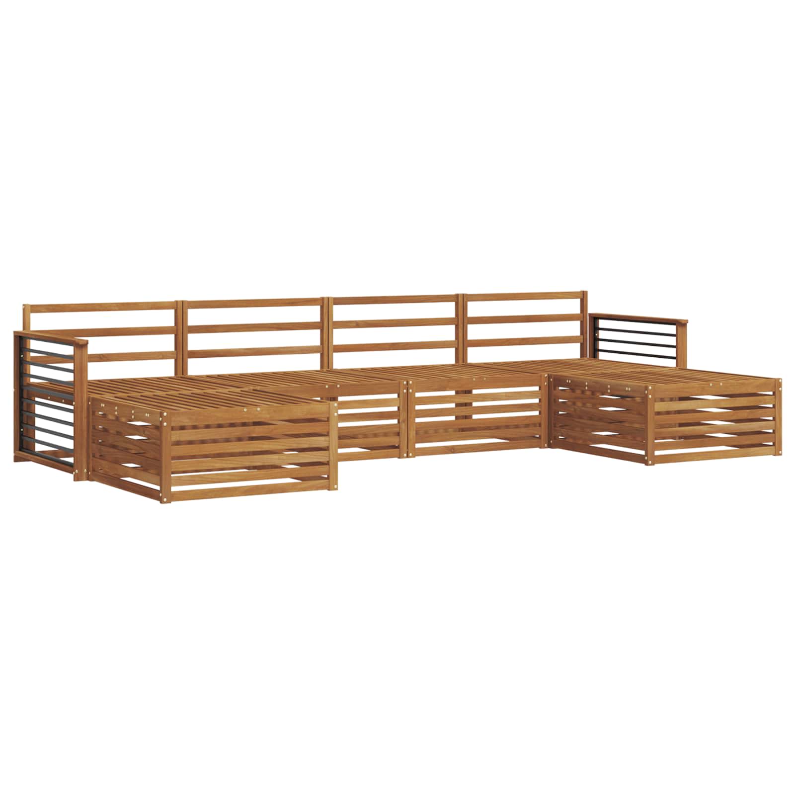 Set divani 6 pcs Naturale Legno di Acacia Massello | homemem39
