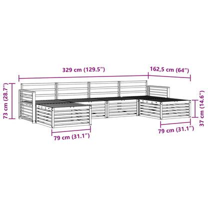 Set divani 6 pcs Naturale Legno di Acacia Massello | homemem39
