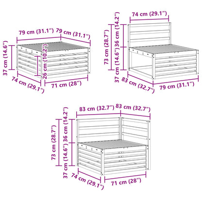 Set divani 6 pcs Naturale Legno di Acacia Massello | homemem39