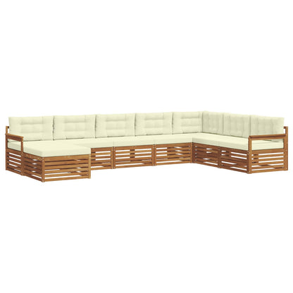 Set di divani da esterno con cuscino 8 pcs Naturale e Crema | homemem39