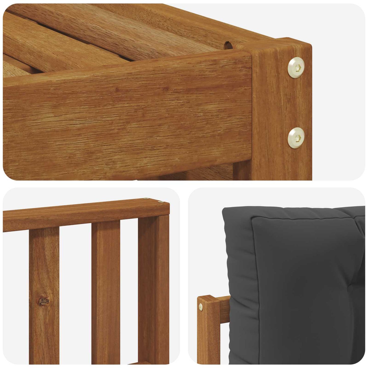 Set di divani da esterno con cuscino 8 pcs Naturale e Antracite | homemem39