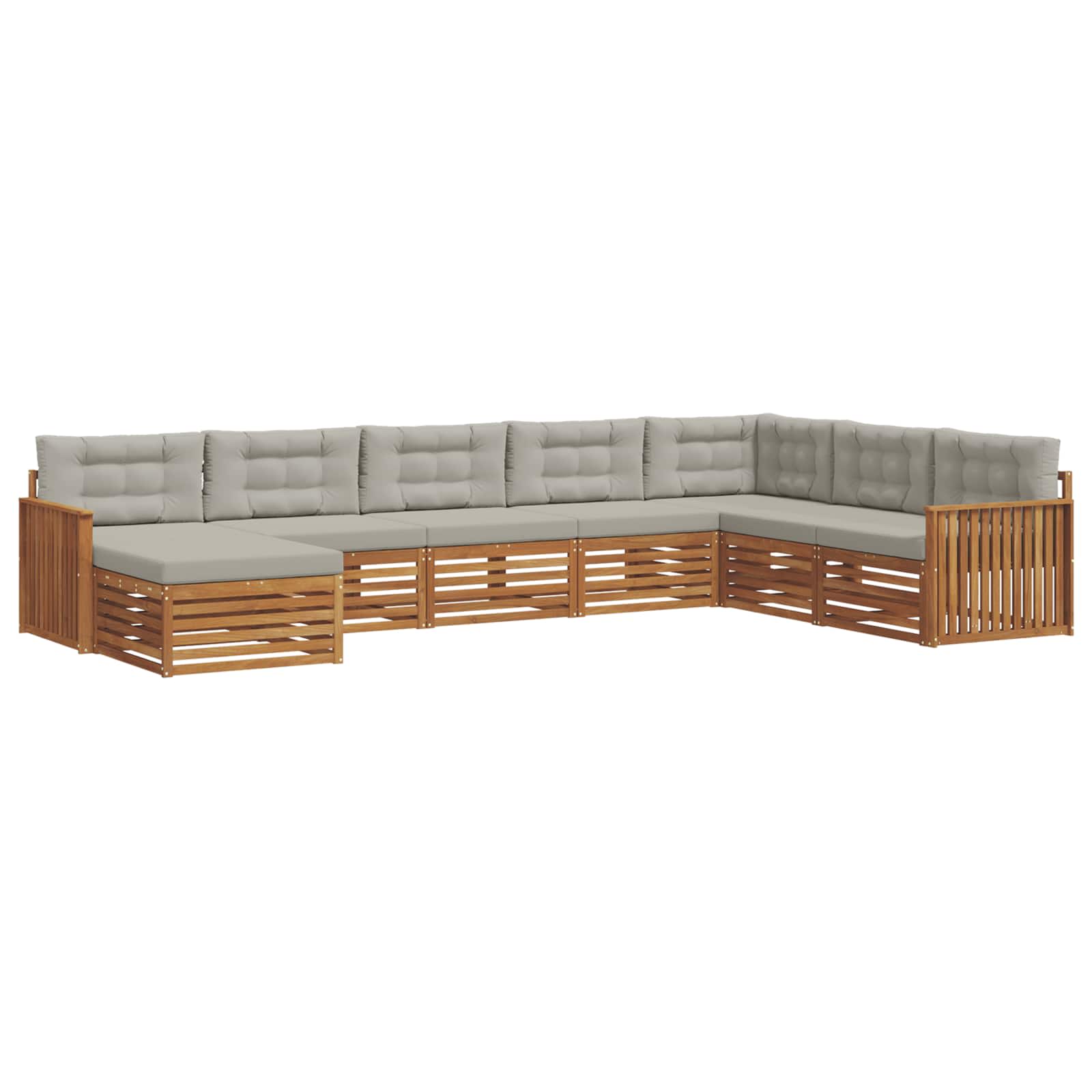 Set di divani da esterno 8 pcs Grigio Naturale e Chiaro | homemem39