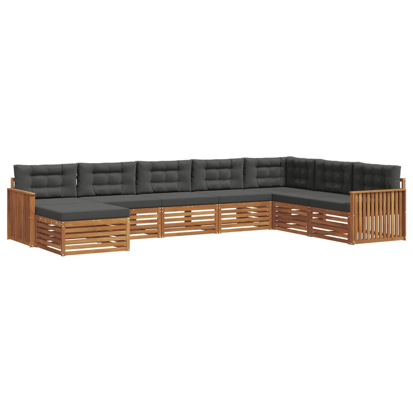 Set di divani da esterno con cuscino 8 pcs Naturale e Antracite | homemem39