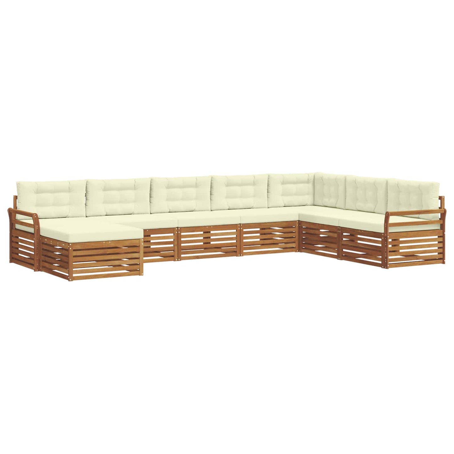Set di divani da esterno con cuscino 8 pcs Naturale e Crema