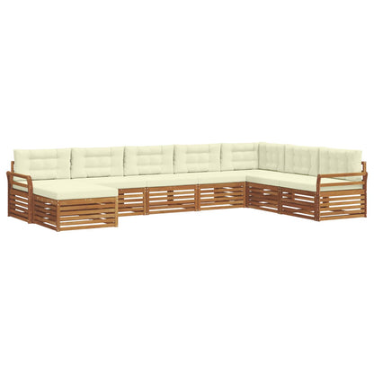 Set di divani da esterno con cuscino 8 pcs Naturale e Crema