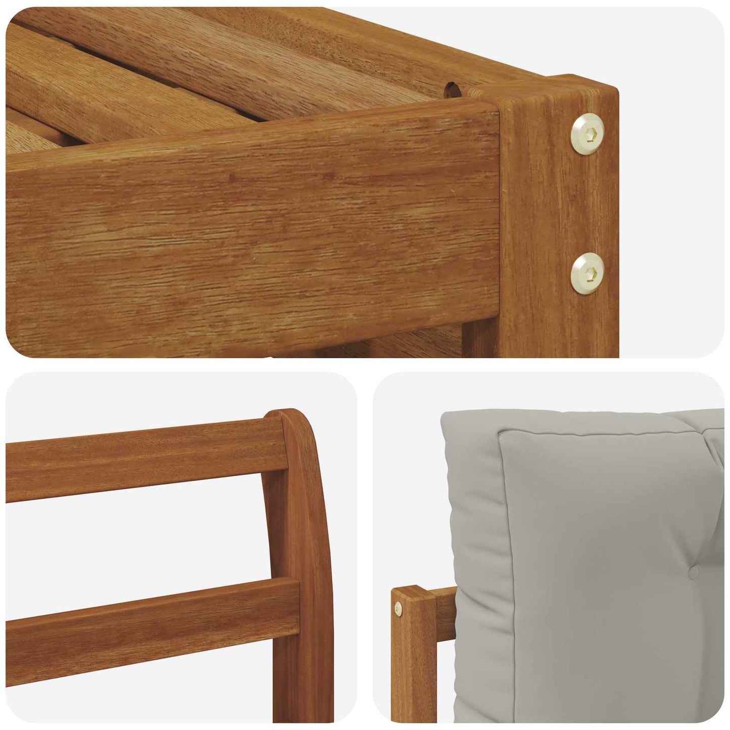 Set di divani da esterno 8 pcs Grigio Naturale e Chiaro | homemem39