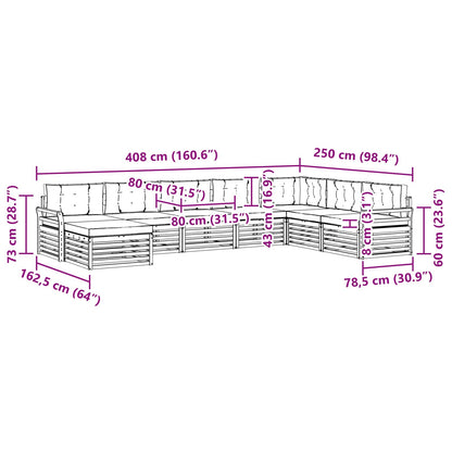 Set di divani da esterno 8 pcs Grigio Naturale e Chiaro | homemem39