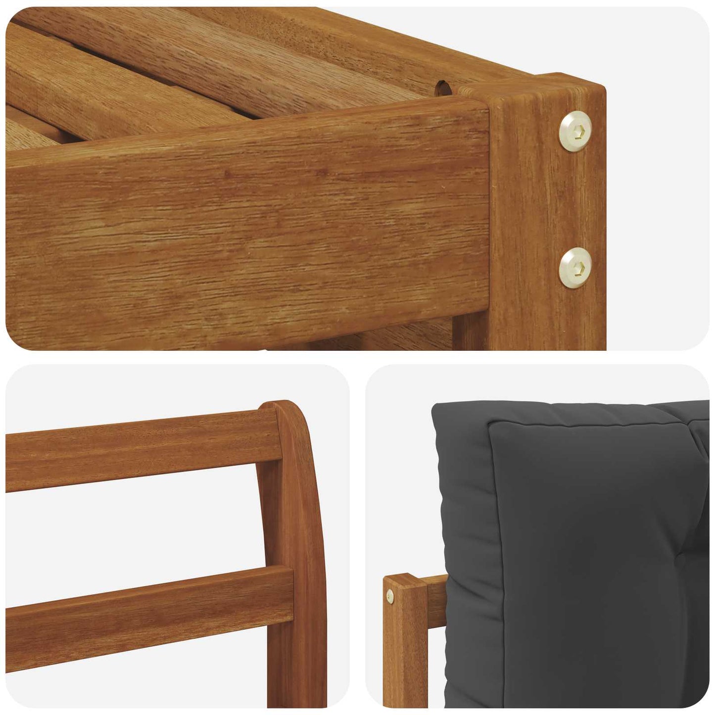 Set di divani da esterno con cuscino 8 pcs Naturale e Antracite