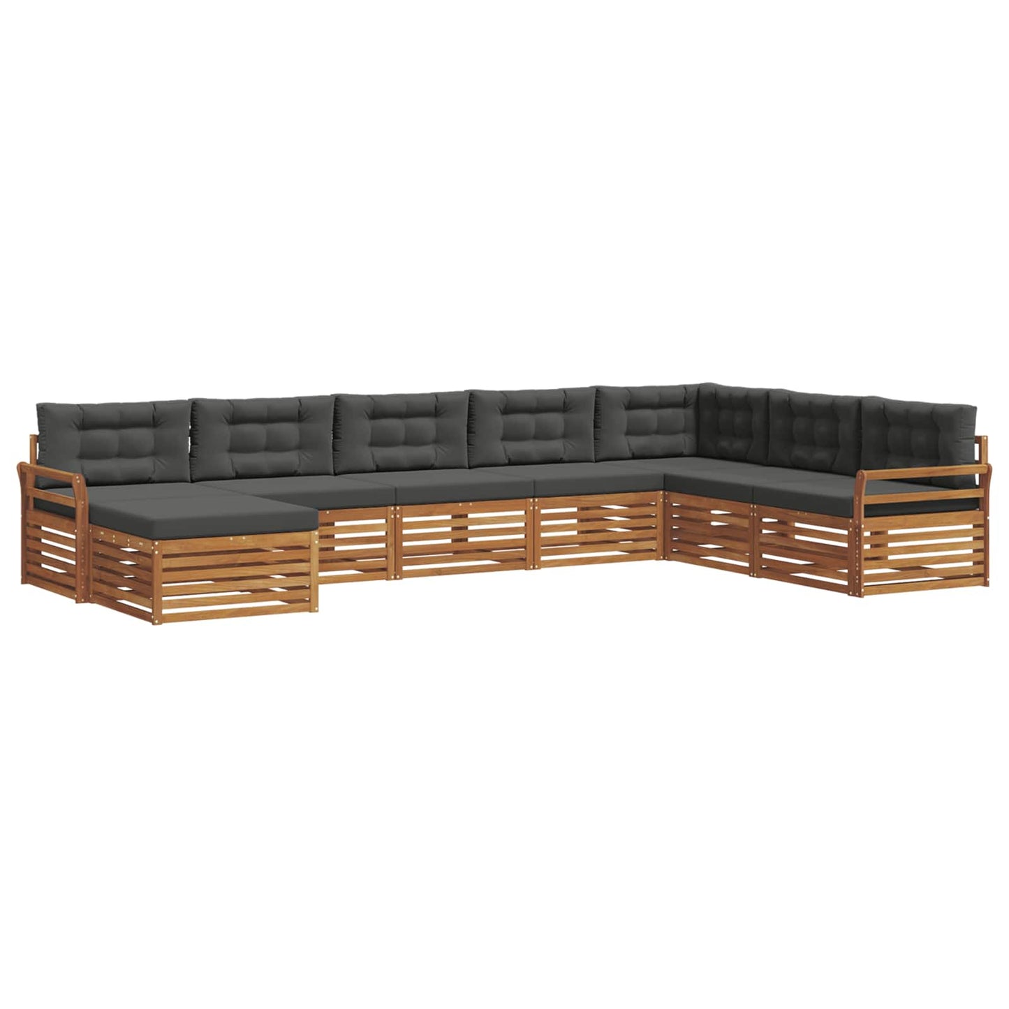 Set di divani da esterno con cuscino 8 pcs Naturale e Antracite