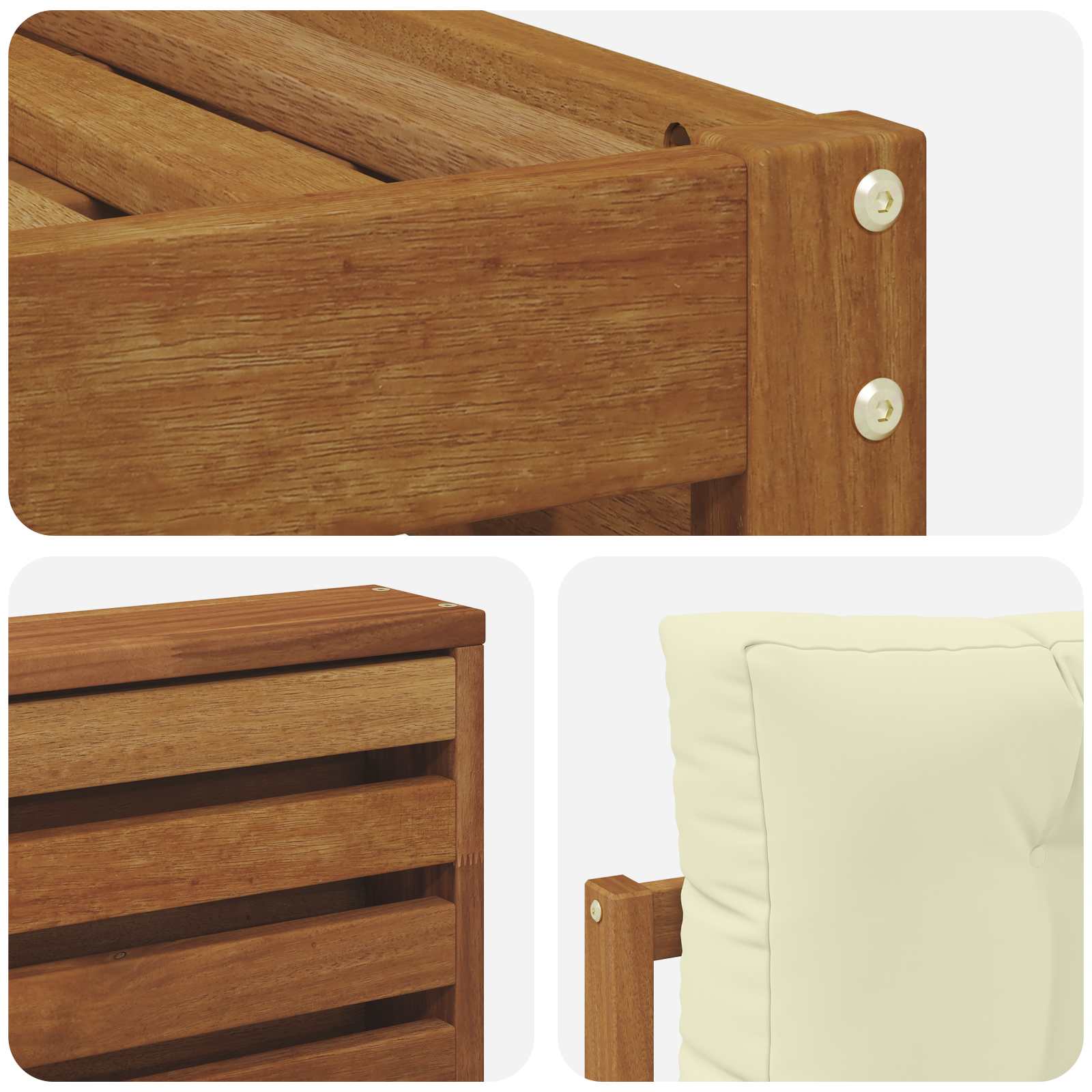 Set di divani da esterno con cuscino 8 pcs Naturale e Crema | homemem39