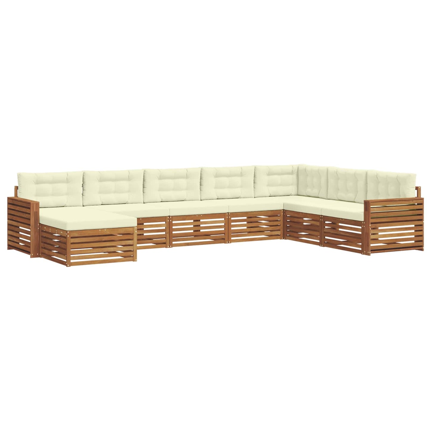 Set di divani da esterno con cuscino 8 pcs Naturale e Crema | homemem39
