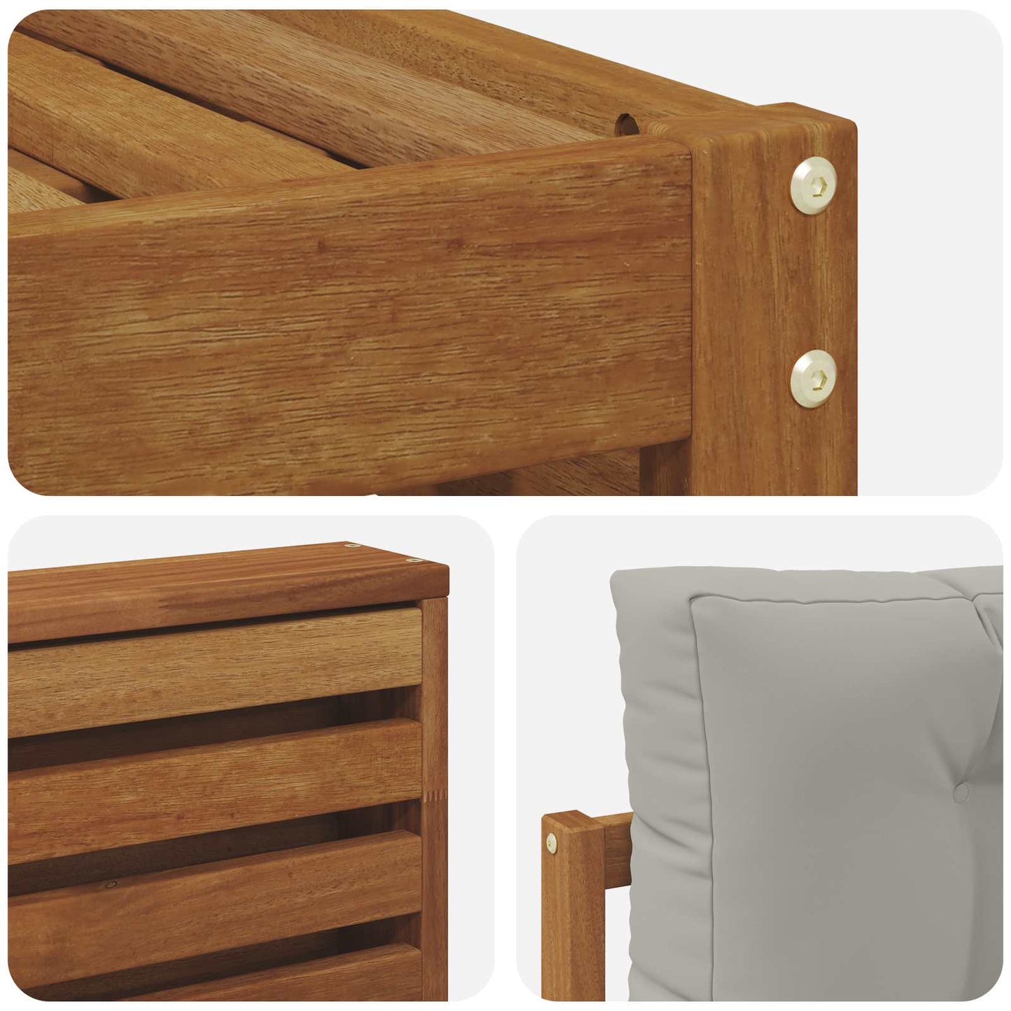 Set di divani da esterno 8 pcs Grigio Naturale e Chiaro | homemem39