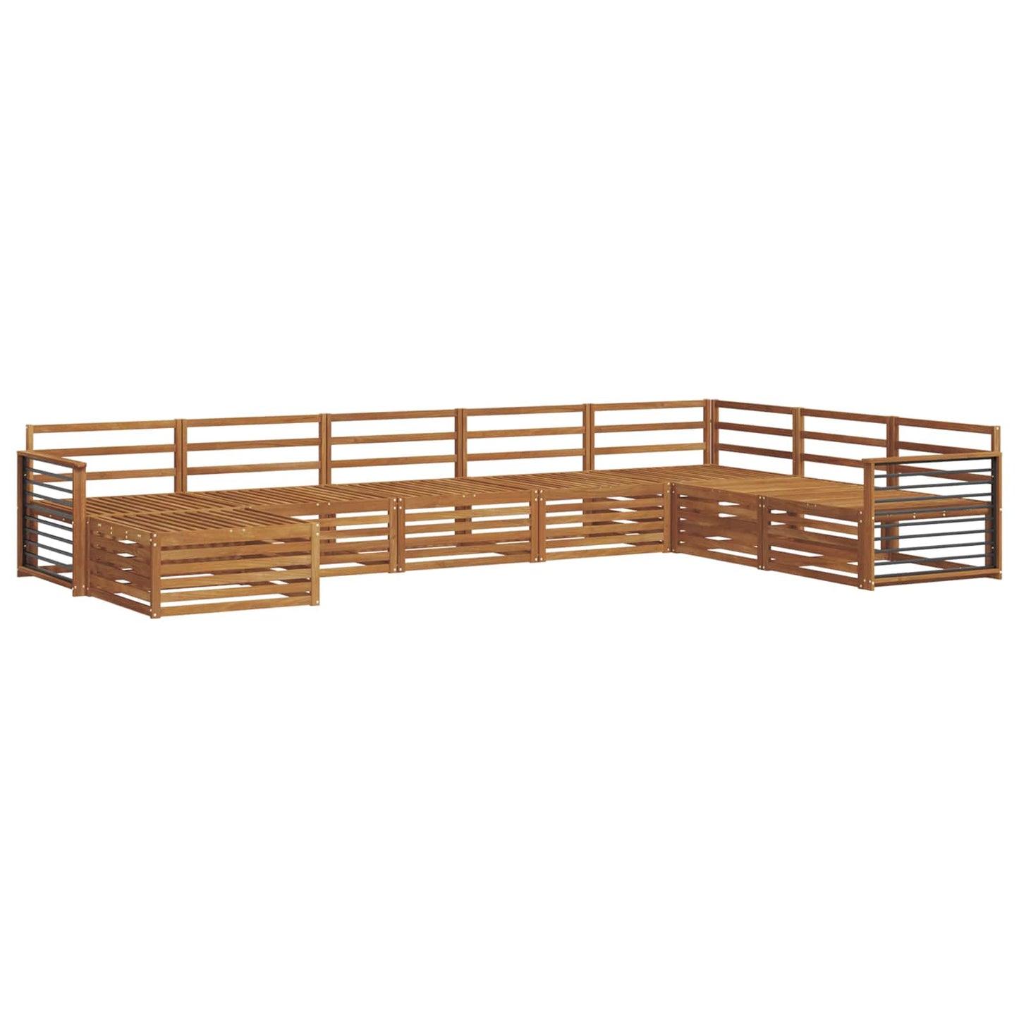 Set divani 8 pcs Naturale Legno di Acacia Massello