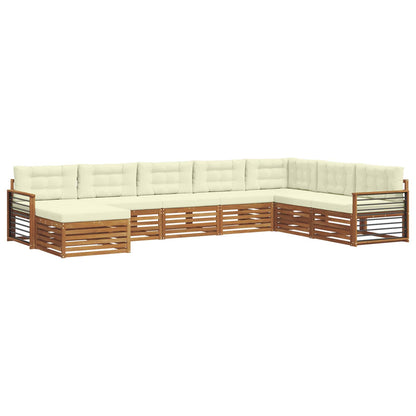 Set di divani da esterno con cuscino 8 pcs Naturale e Crema | homemem39