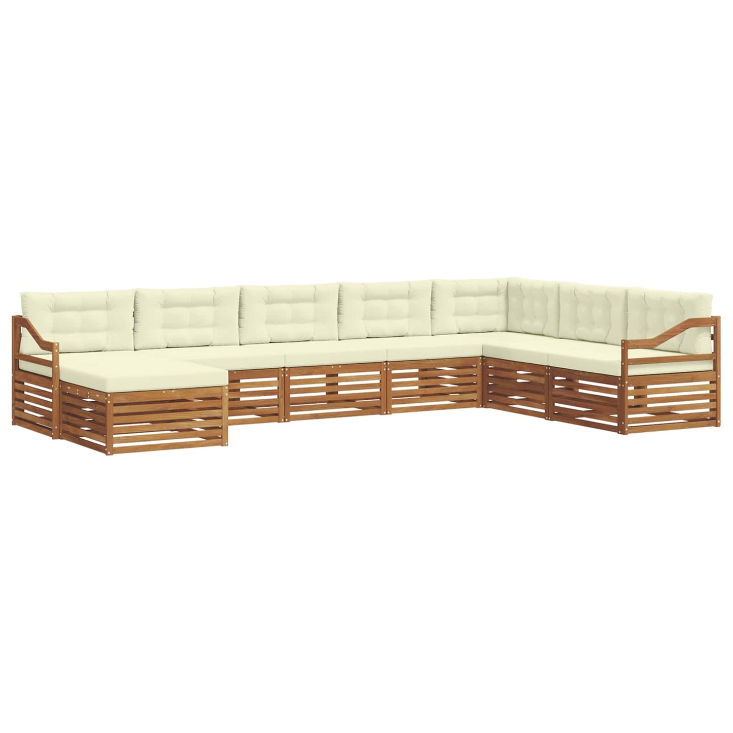 Set di divani da esterno con cuscino 8 pcs Naturale e Crema