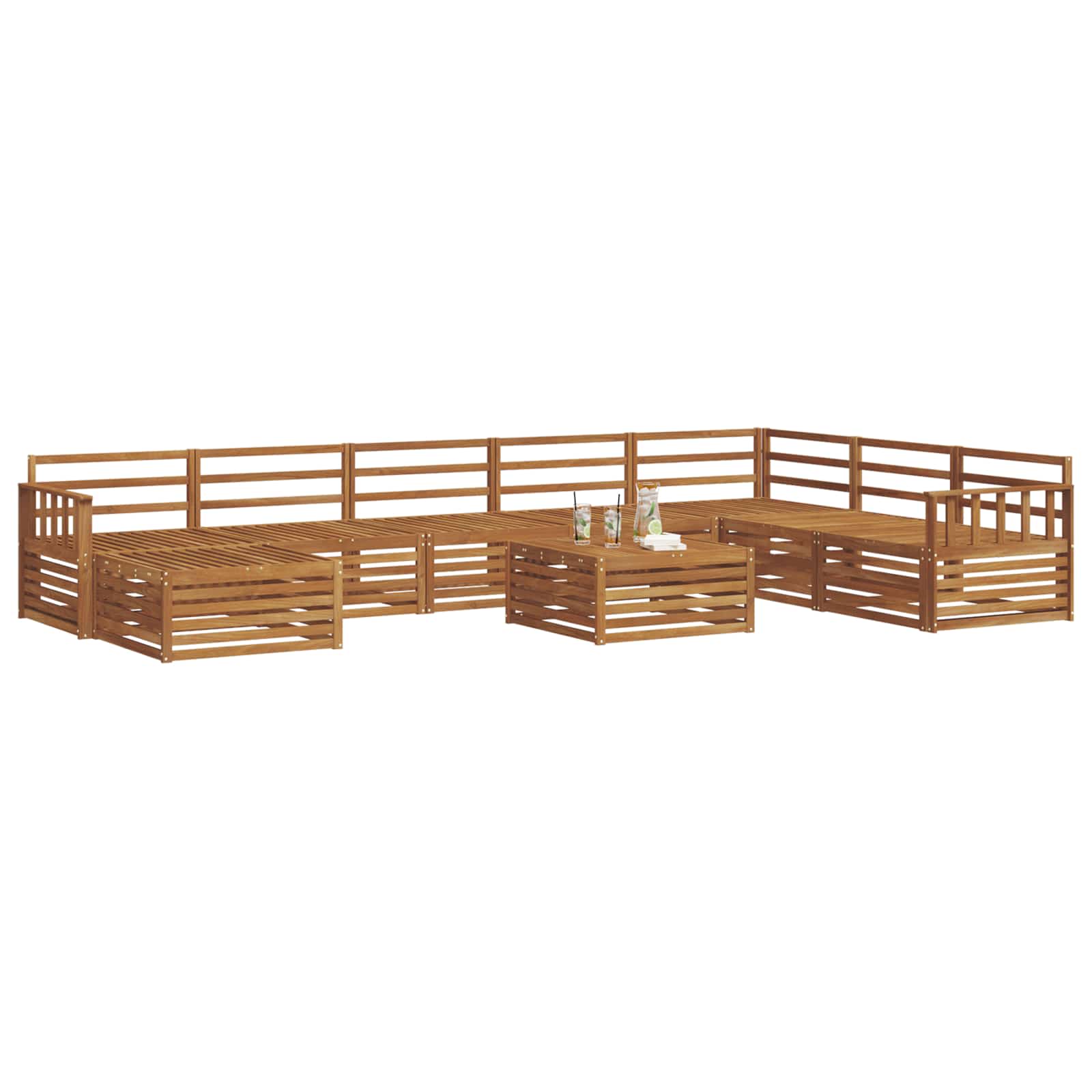 Set di divani da esterno 9 pcs Naturale | homemem39