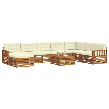 Set di divani da esterno con cuscino 9 pcs Naturale e Crema